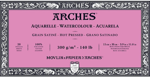Arches 140 lb. Watercolor Block, Cold-Pressed, 5.9 x 11.8