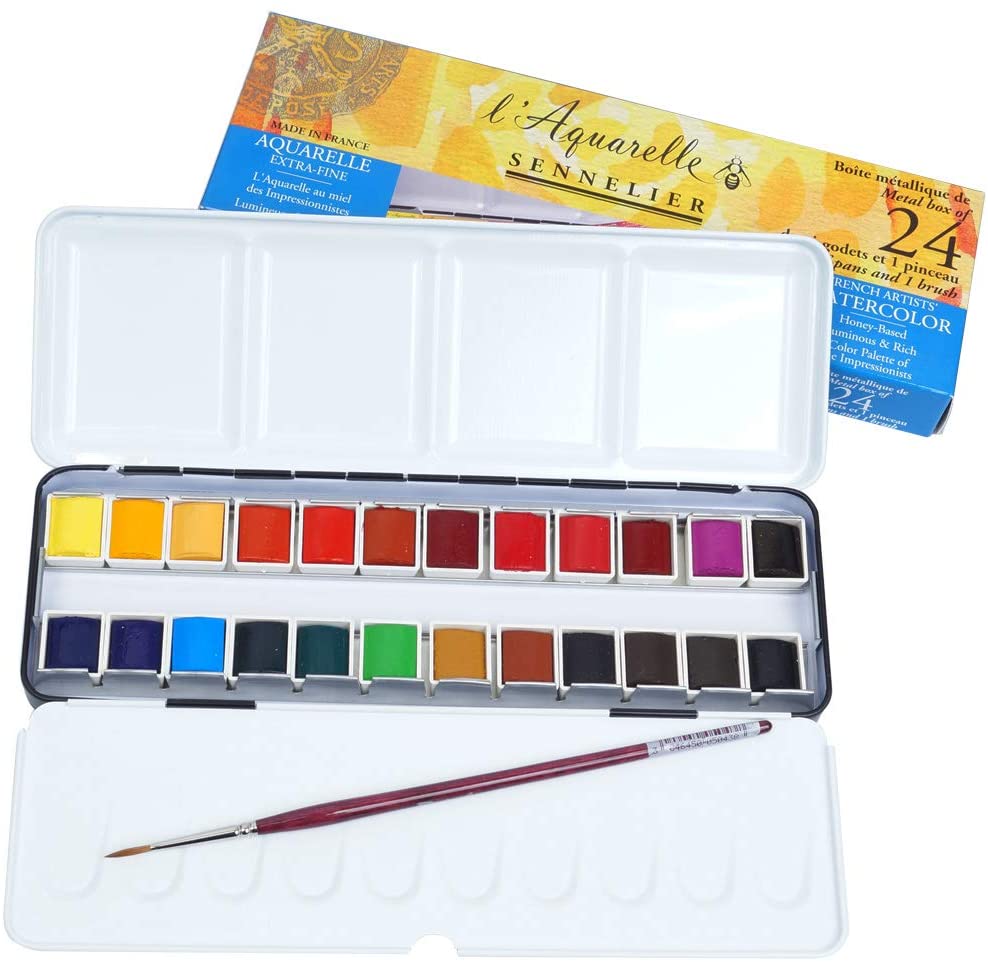 Sennelier Watercolor Paint Set, Plastic Watercolor Paint Set