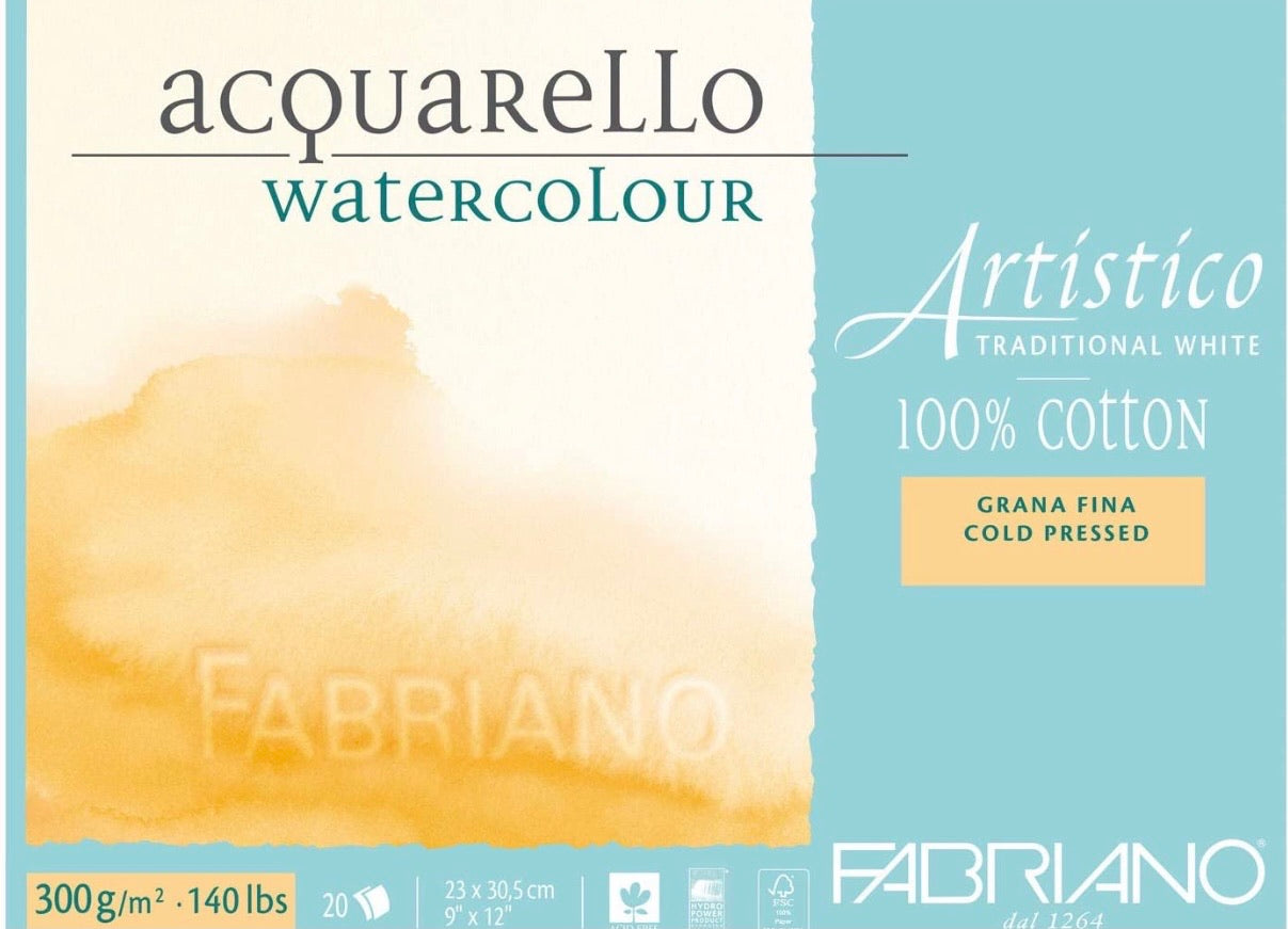 Fabriano Aquarello Watercolour Block Traditional White- Cold Pressed 3